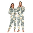 thumbnail image 1 of FORMRS Onesies Pajama for Adults Unisex Hoodie Winter Jumpsuit One Piece Sleepwear, Sizes S-2XL, Sage Green Flower Pattern, 1 of 7