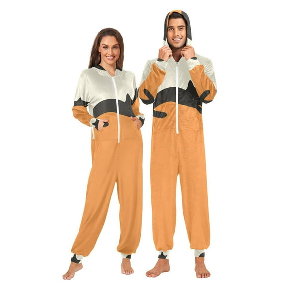 FORMRS Onesies Pajama for Adults Unisex Hoodie Winter Jumpsuit One Piece Sleepwear, Sizes S-2XL, Sleeping Black Cat
