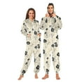 thumbnail image 1 of FORMRS Onesies Pajama for Adults Unisex Hoodie Winter Jumpsuit One Piece Sleepwear, Sizes S-2XL, Small Black Flowers, 1 of 7