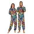 thumbnail image 1 of FORMRS Onesies Pajama for Adults Unisex Hoodie Winter Jumpsuit One Piece Sleepwear, Sizes S-2XL, Vibrant Dragon Scales Pattern, 1 of 7