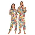 thumbnail image 1 of FORMRS Onesies Pajama for Adults Unisex Hoodie Winter Jumpsuit One Piece Sleepwear, Sizes S-2XL, Vibrant Flowers Pattern, 1 of 7