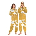 thumbnail image 1 of FORMRS Onesies Pajama for Adults Unisex Hoodie Winter Jumpsuit One Piece Sleepwear, Sizes S-2XL, White Flowers, 1 of 7
