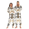 thumbnail image 1 of FORMRS Onesies Pajama for Adults Unisex Hoodie Winter Jumpsuit One Piece Sleepwear, Sizes S-2XL, White and Black, 1 of 7