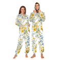 thumbnail image 1 of FORMRS Onesies Pajama for Adults Unisex Hoodie Winter Jumpsuit One Piece Sleepwear, Sizes S-2XL, Yellow Floral, 1 of 7