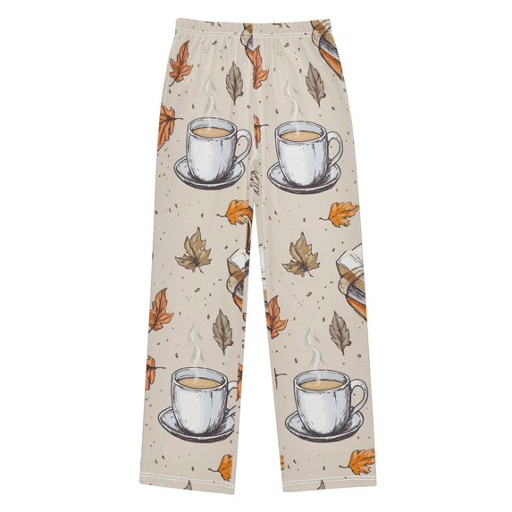 FORMRS Boys Pajama Pants with Pockets Size 11-12Y Kids Lounge Sleep Bottoms, Fall Coffee