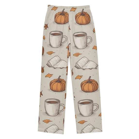 FORMRS Boys Pajama Pants with Pockets Size 11-12Y Kids Lounge Sleep Bottoms, Fall Pumpkin Pattern