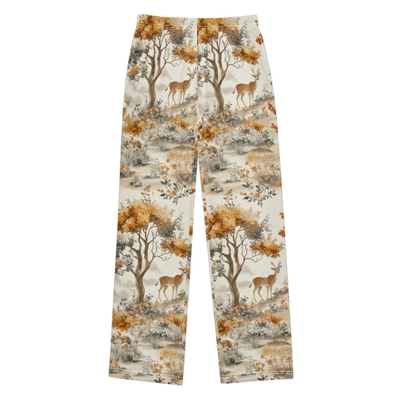 FORMRS Boys Pajama Pants with Pockets Size 11-12Y Kids Lounge Sleep Bottoms, Forest Pattern