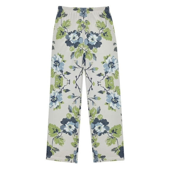 FORMRS Boys Pajama Pants with Pockets Size 11-12Y Kids Lounge Sleep Bottoms, Light Floral Pattern