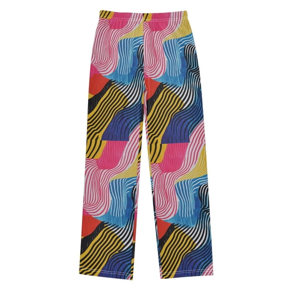 FORMRS Boys Pajama Pants with Pockets Size 11-12Y Kids Lounge Sleep Bottoms, Stripes Pattern