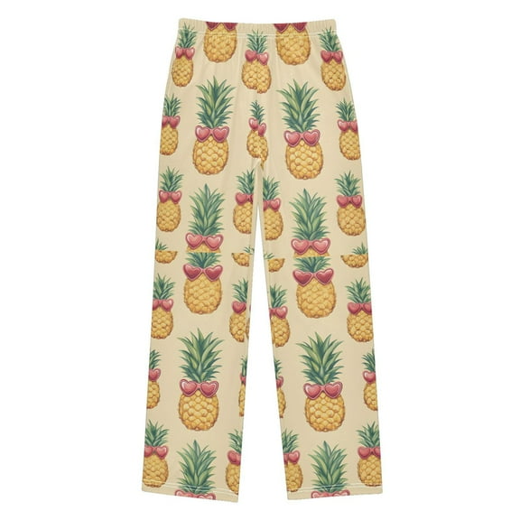 FORMRS Boys Pajama Pants with Pockets Size 11-12Y Kids Lounge Sleep Bottoms, Sunshine Pineapples