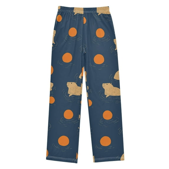 FORMRS Boys Pajama Pants with Pockets Size 13-14Y Kids Lounge Sleep Bottoms, Blue Capybaras
