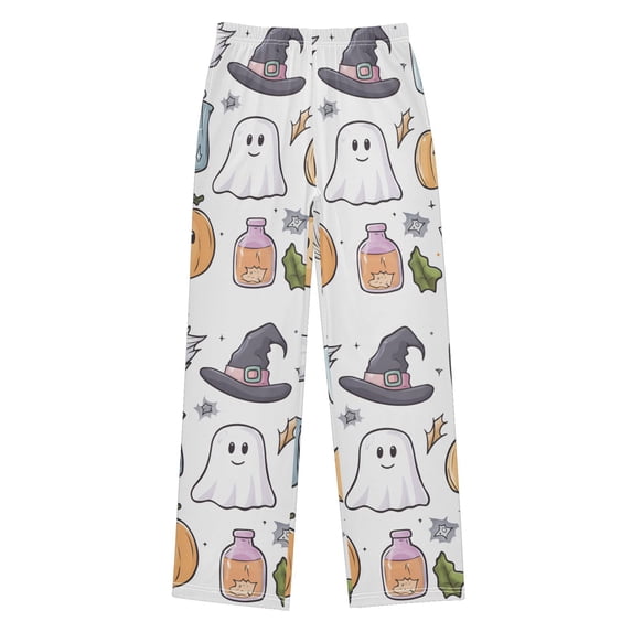 FORMRS Boys Pajama Pants with Pockets Size 13-14Y Kids Lounge Sleep Bottoms, Blue Magical Halloween