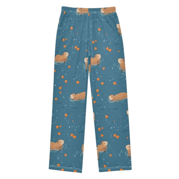 FORMRS Boys Pajama Pants with Pockets Size 13-14Y Kids Lounge Sleep Bottoms, Capybaras Swimming