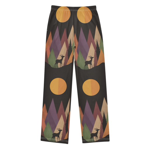 FORMRS Boys Pajama Pants with Pockets Size 6-8Y Kids Lounge Sleep Bottoms, Abstract Mountain