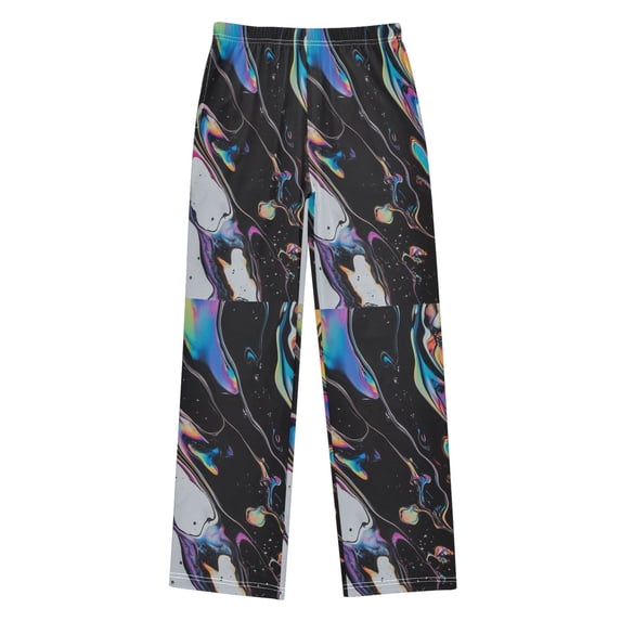 FORMRS Boys Pajama Pants with Pockets Size 6-8Y Kids Lounge Sleep Bottoms, Black