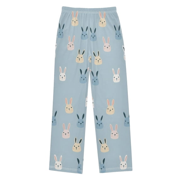 FORMRS Kids Pajama Pants with Pockets Size 6-8Y Boys Lounge Sleep Bottoms, Blue Rabbits