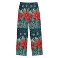 thumbnail image 1 of FORMRS Boys Pajama Pants with Pockets Size 6-8Y Kids Lounge Sleep Bottoms, Christmas Poinsettia, 1 of 8
