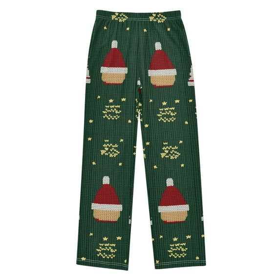 FORMRS Boys Pajama Pants with Pockets Size 6-8Y Kids Lounge Sleep Bottoms, Christmas Santa Hats