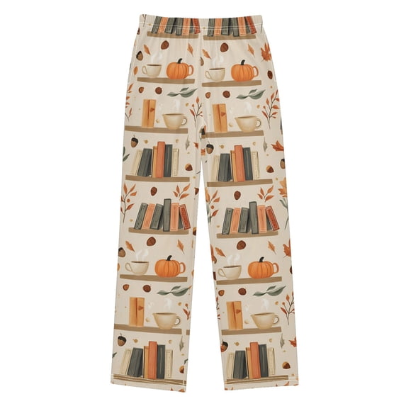 FORMRS Boys Pajama Pants with Pockets Size 6-8Y Kids Lounge Sleep Bottoms, Fall Book Shelf