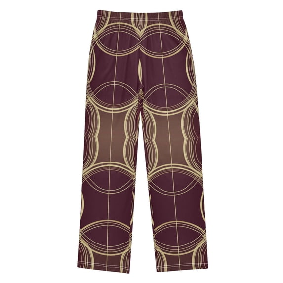 FORMRS Boys Pajama Pants with Pockets Size 6-8Y Kids Lounge Sleep Bottoms, Gold Abstract Pattern
