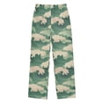 thumbnail image 1 of FORMRS Boys Pajama Pants with Pockets Size 6-8Y Kids Lounge Sleep Bottoms, Green Wave Pattern, 1 of 8