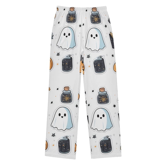 FORMRS Kids Pajama Pants with Pockets Size 6-8Y Boys Lounge Sleep Bottoms, Halloween Ghost