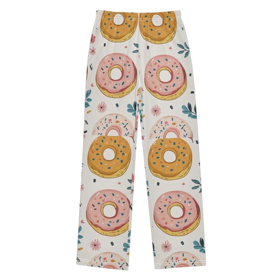 FORMRS Boys Pajama Pants with Pockets Size 6-8Y Kids Lounge Sleep Bottoms, Pink Donut