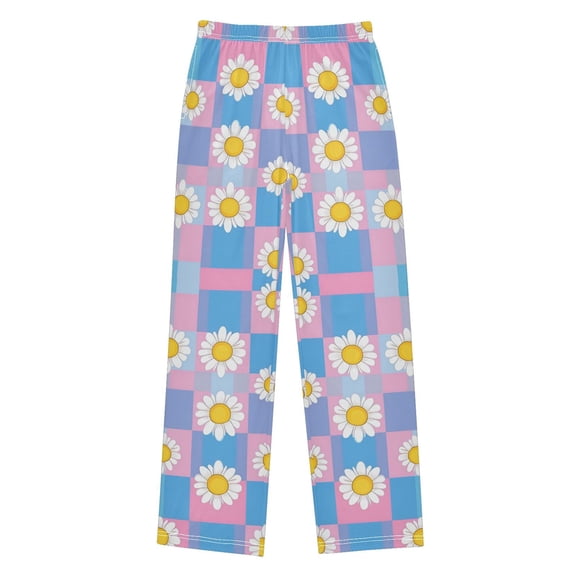 FORMRS Boys Pajama Pants with Pockets Size 6-8Y Kids Lounge Sleep Bottoms, Playful Daisy