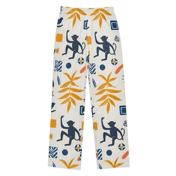 FORMRS Boys Pajama Pants with Pockets Size 6-8Y Kids Lounge Sleep Bottoms, Playful Forest