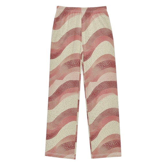 FORMRS Boys Pajama Pants with Pockets Size 6-8Y Kids Lounge Sleep Bottoms, Soft Pink Pattern