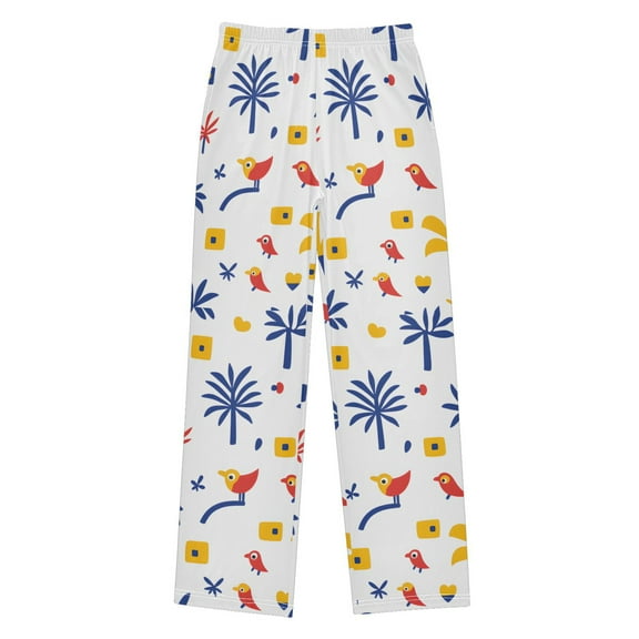 FORMRS Boys Pajama Pants with Pockets Size 6-8Y Kids Lounge Sleep Bottoms, Tropical Rhythm