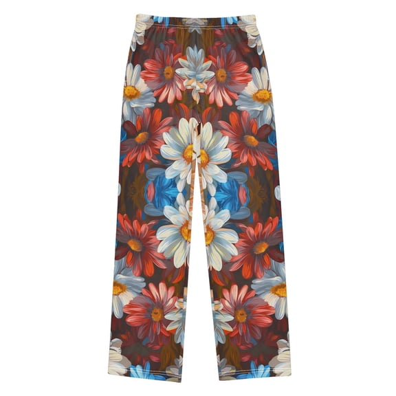 FORMRS Boys Pajama Pants with Pockets Size 6-8Y Kids Lounge Sleep Bottoms, Vibrant Floral