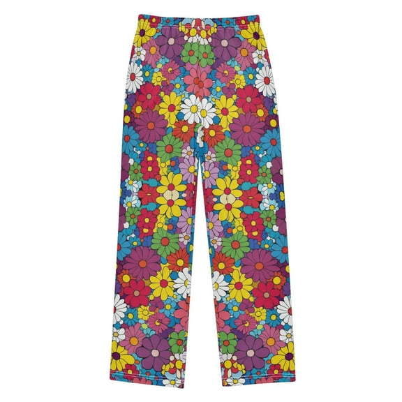 FORMRS Boys Pajama Pants with Pockets Size 6-8Y Kids Lounge Sleep Bottoms, Whimsical Floral