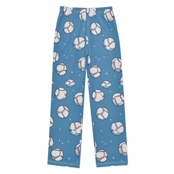 FORMRS Boys Pajama Pants with Pockets Size 9-10Y Kids Lounge Sleep Bottoms, Baseballs Pattern