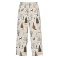 thumbnail image 1 of FORMRS Boys Pajama Pants with Pockets Size 9-10Y Kids Lounge Sleep Bottoms, Beige Christmas Forest, 1 of 8