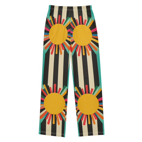 FORMRS Boys Pajama Pants with Pockets Size 9-10Y Kids Lounge Sleep Bottoms, Geometric Sun