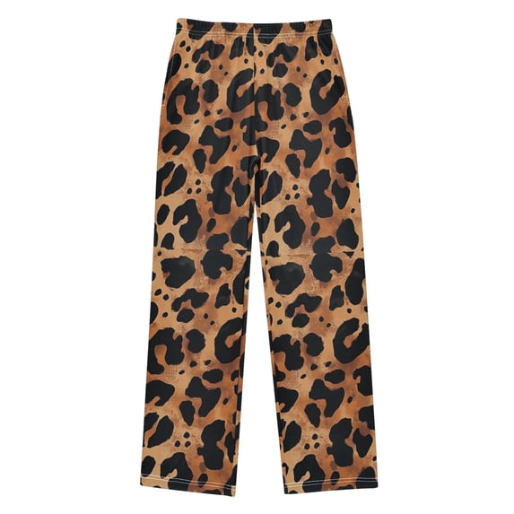 FORMRS Boys Pajama Pants with Pockets Size 9-10Y Kids Lounge Sleep Bottoms, Leopard Pattern