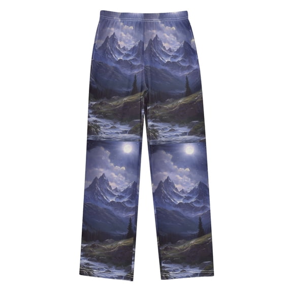 FORMRS Boys Pajama Pants with Pockets Size 9-10Y Kids Lounge Sleep Bottoms, Moonlight Mountain