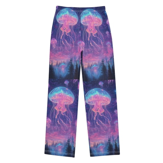 FORMRS Boys Pajama Pants with Pockets Size 9-10Y Kids Lounge Sleep Bottoms, Neon Jellyfish