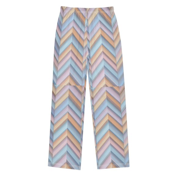 FORMRS Boys Pajama Pants with Pockets Size 9-10Y Kids Lounge Sleep Bottoms, Purple Geometric