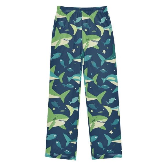 FORMRS Boys Pajama Pants with Pockets Size 9-10Y Kids Lounge Sleep Bottoms, Sharks Pattern
