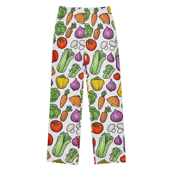 FORMRS Boys Pajama Pants with Pockets Size 9-10Y Kids Lounge Sleep Bottoms, Vegetables Pattern