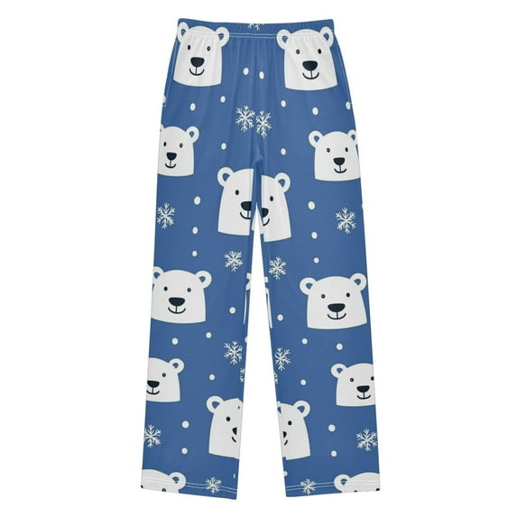 FORMRS Boys Pajama Pants with Pockets Size 9-10Y Kids Lounge Sleep Bottoms, White Polar Bear