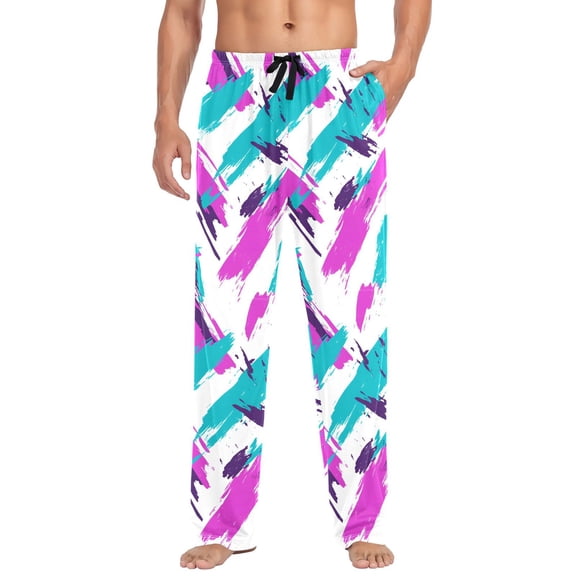 FORMRS Mens Pajama Pants with Pockets Sleepwear Lounge Bottoms Sizes S-2XL, Abstract Drawing