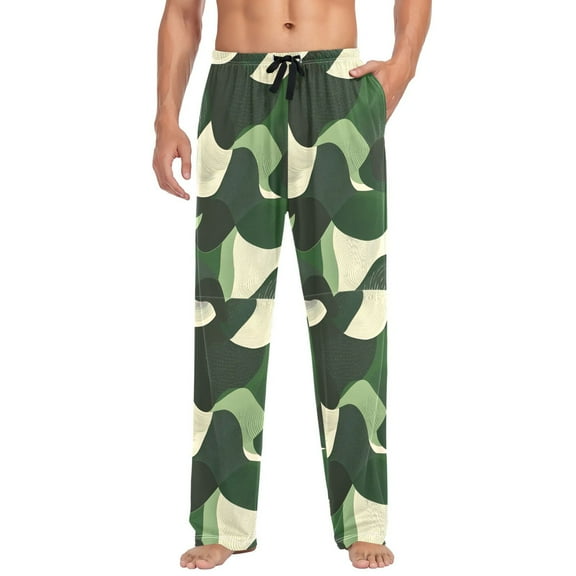 FORMRS Mens Pajama Pants with Pockets Sleepwear Lounge Bottoms Sizes S-2XL, Black Abstract
