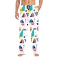 thumbnail image 1 of FORMRS Mens Pajama Pants with Pockets Sleepwear Lounge Bottoms Sizes S-2XL, Black Retro Pattern, 1 of 7