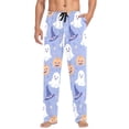 thumbnail image 1 of FORMRS Mens Pajama Pants with Pockets Sleepwear Lounge Bottoms Sizes S-2XL, Blue Halloween, 1 of 7