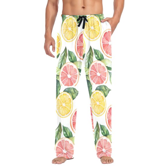 FORMRS Mens Pajama Pants with Pockets Sleepwear Lounge Bottoms Sizes S-2XL, Candy Grapefruit