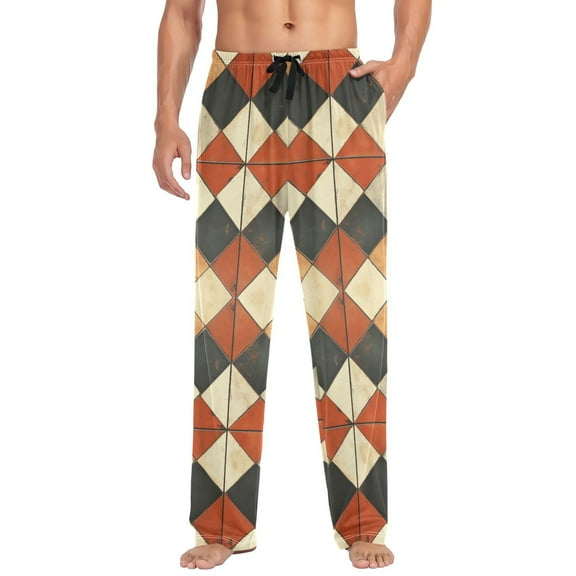 FORMRS Mens Pajama Pants with Pockets Sleepwear Lounge Bottoms Sizes S-2XL, Checkered Pattern