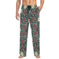 thumbnail image 1 of FORMRS Mens Pajama Pants with Pockets Sleepwear Lounge Bottoms Sizes S-2XL, Christmas Holly Leaves, 1 of 7